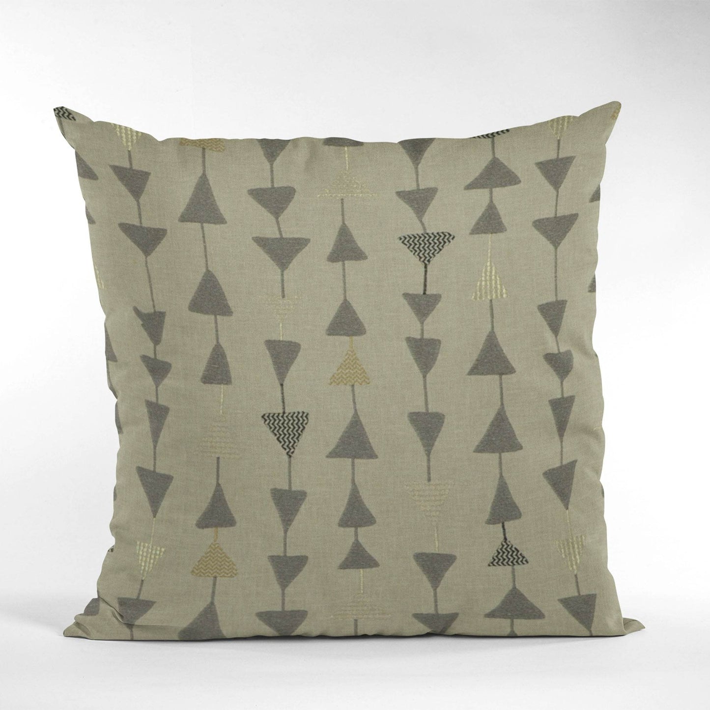 Plutus Pebble Manti Embroydery, Some Of The Triangles Have Metalic Threads Luxury Throw Pillow - Plutus Brands