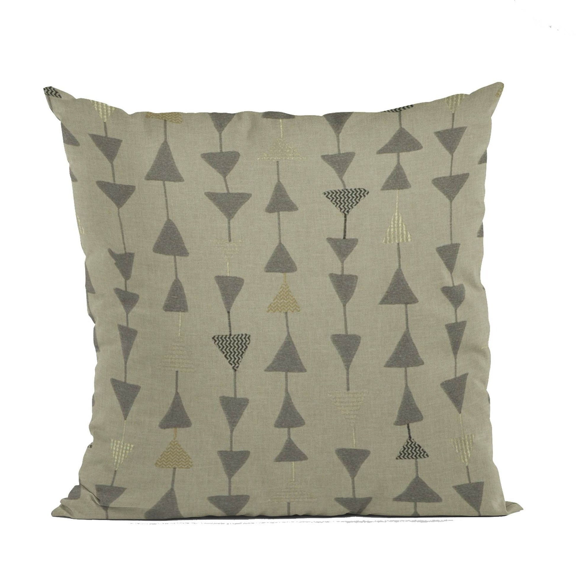 Plutus Pebble Manti Embroydery, Some Of The Triangles Have Metalic Threads Luxury Throw Pillow - Plutus Brands