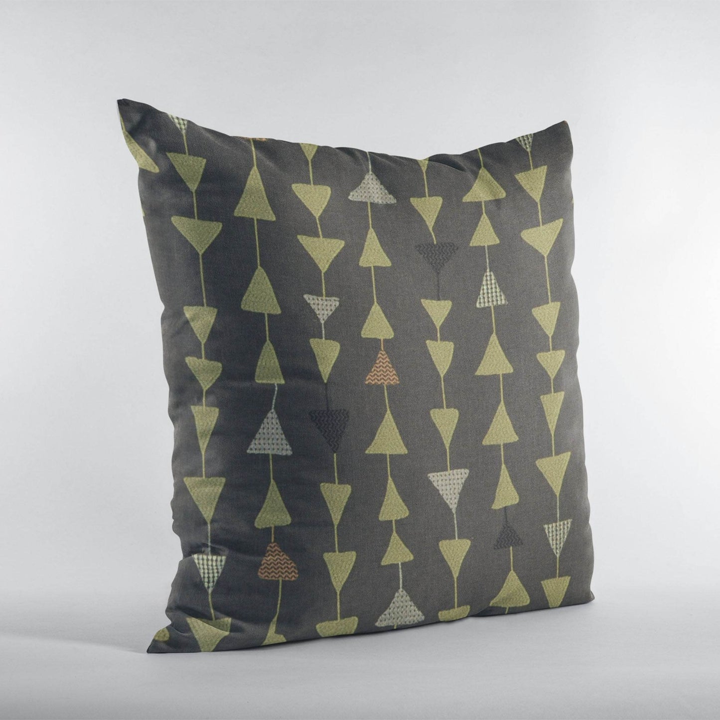 Plutus River Rock Manti Embroydery, Some Of The Triangles Have Metalic Threads Luxury Throw Pillow - Plutus Brands