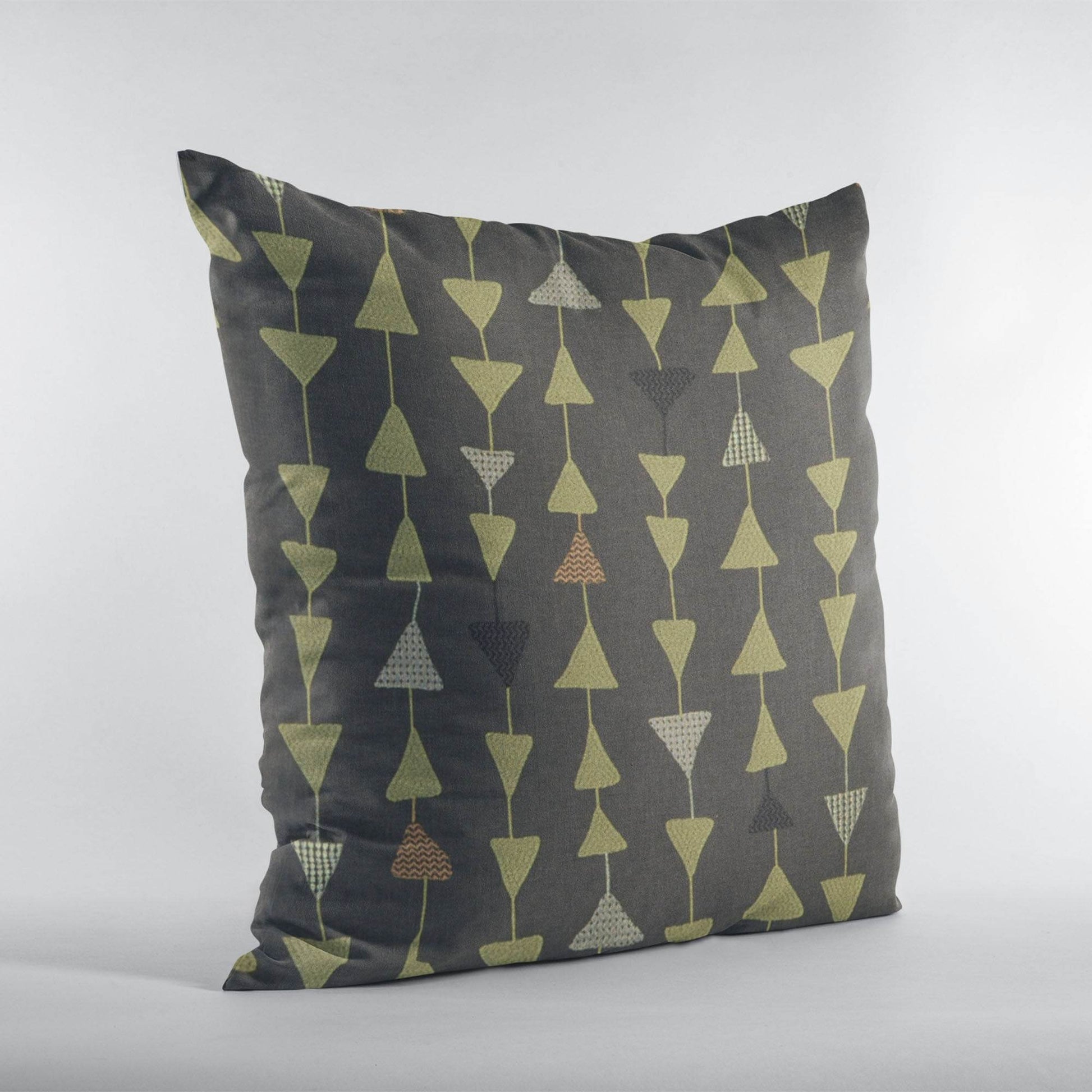 Plutus River Rock Manti Embroydery, Some Of The Triangles Have Metalic Threads Luxury Throw Pillow - Plutus Brands