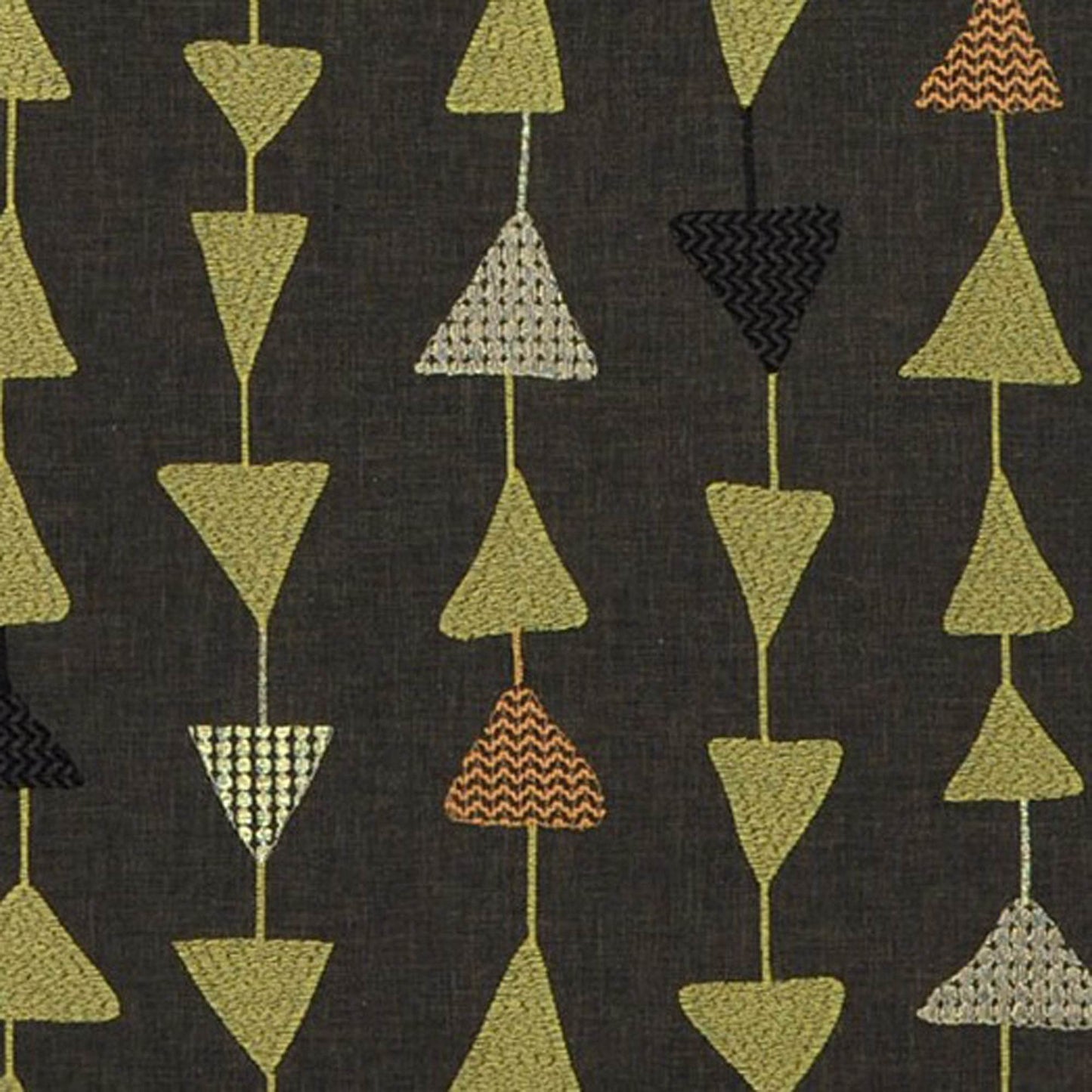 Plutus River Rock Manti Embroydery, Some Of The Triangles Have Metalic Threads Luxury Throw Pillow - Plutus Brands