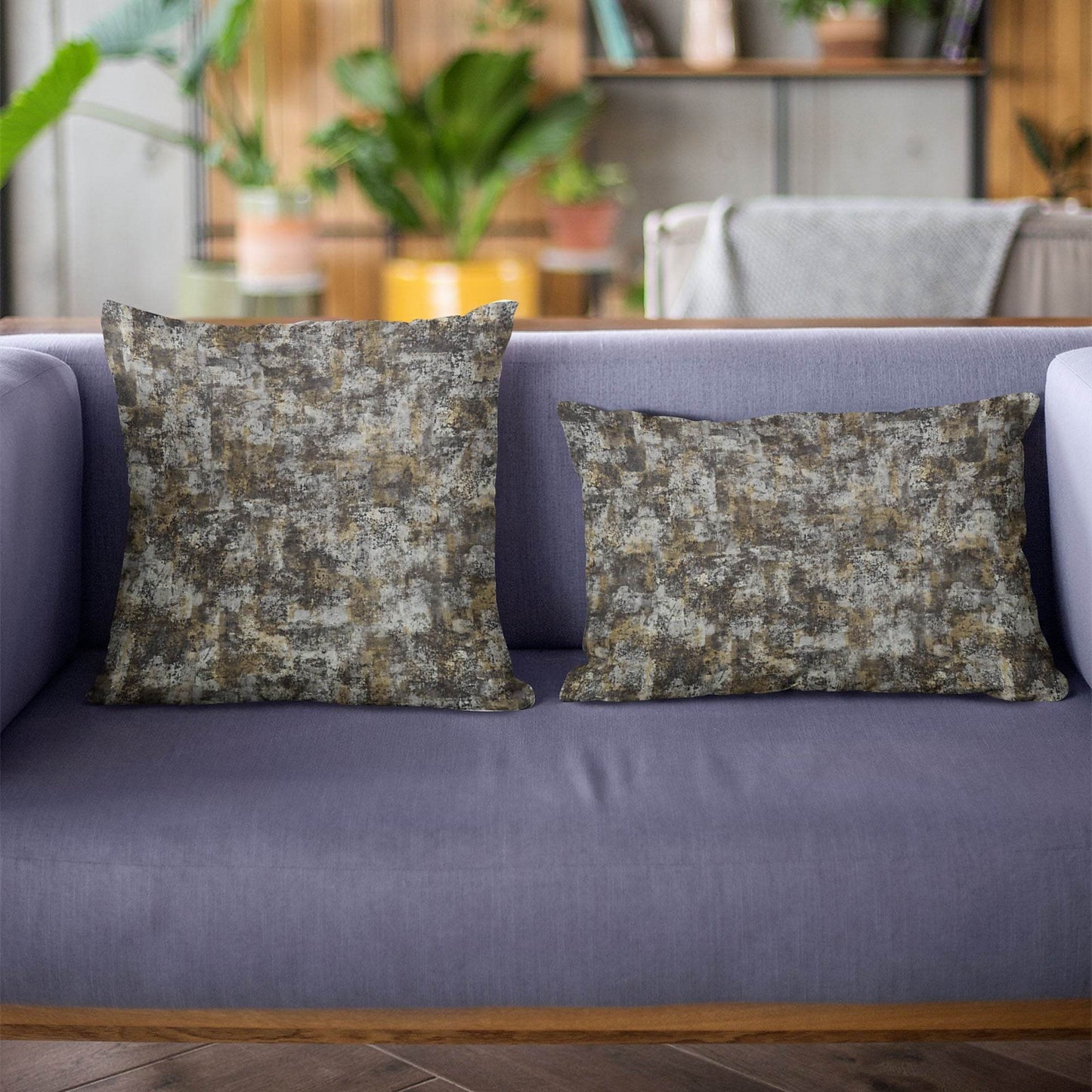 Plutus Twilight Hidden Island Velvet With Foil Printing On Top Luxury Throw Pillow - Plutus Brands