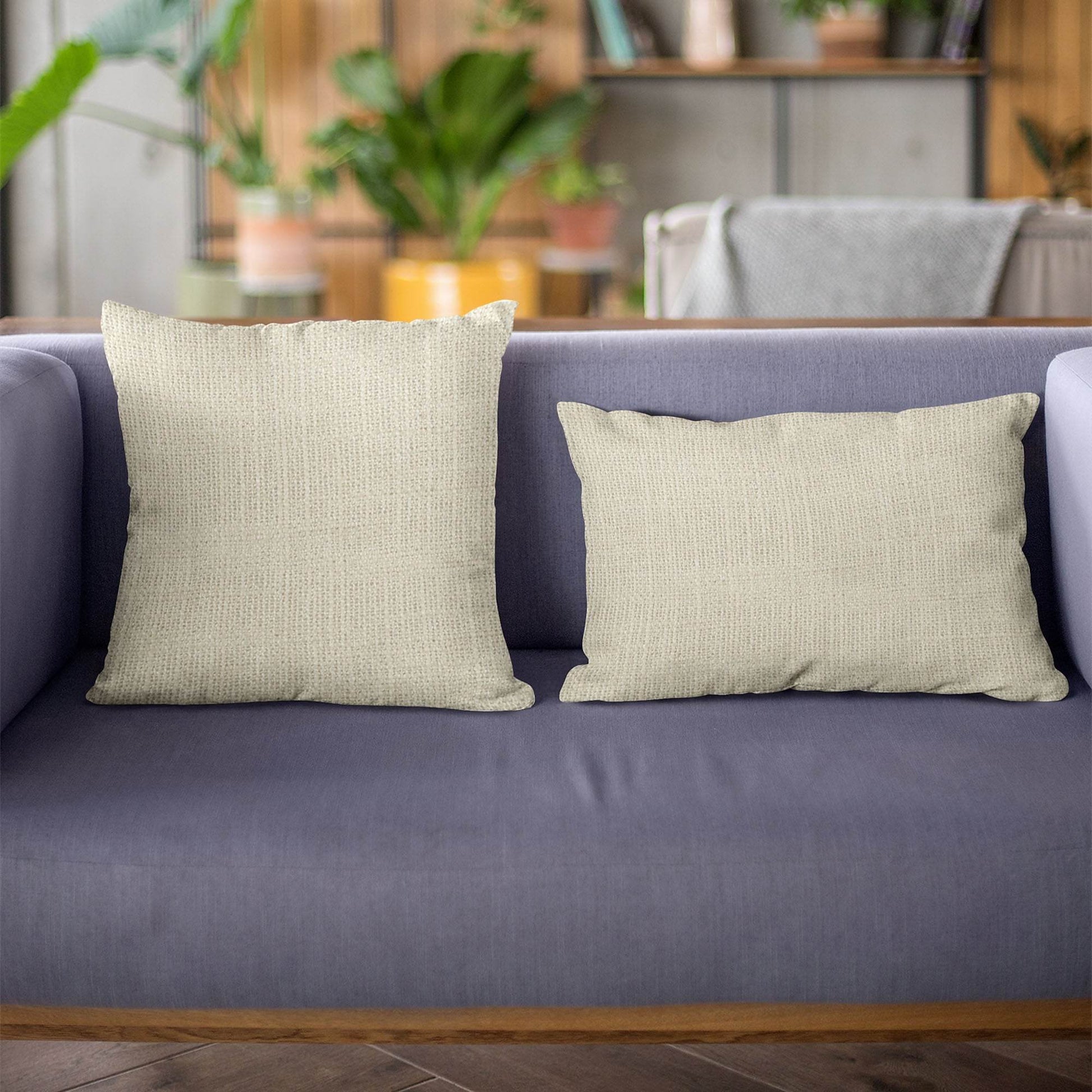 Plutus Vanilla Wall Textured Solid, With Open Weave. Luxury Throw Pillow - Plutus Brands