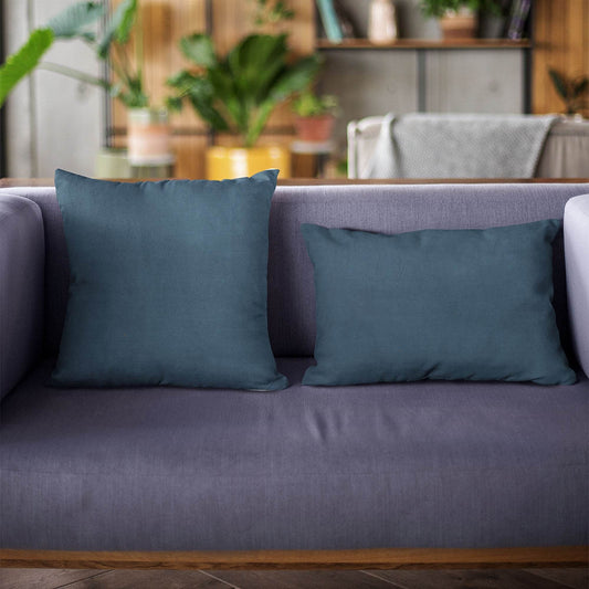 Plutus Navy Solid Shiny Velvet Luxury Throw Pillow - Plutus Brands