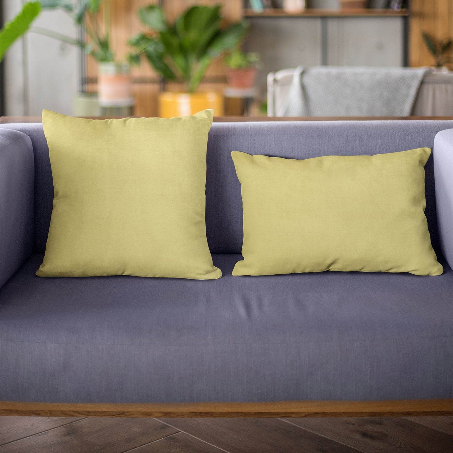 Plutus Yellow Solid Shiny Velvet Luxury Throw Pillow - Plutus Brands