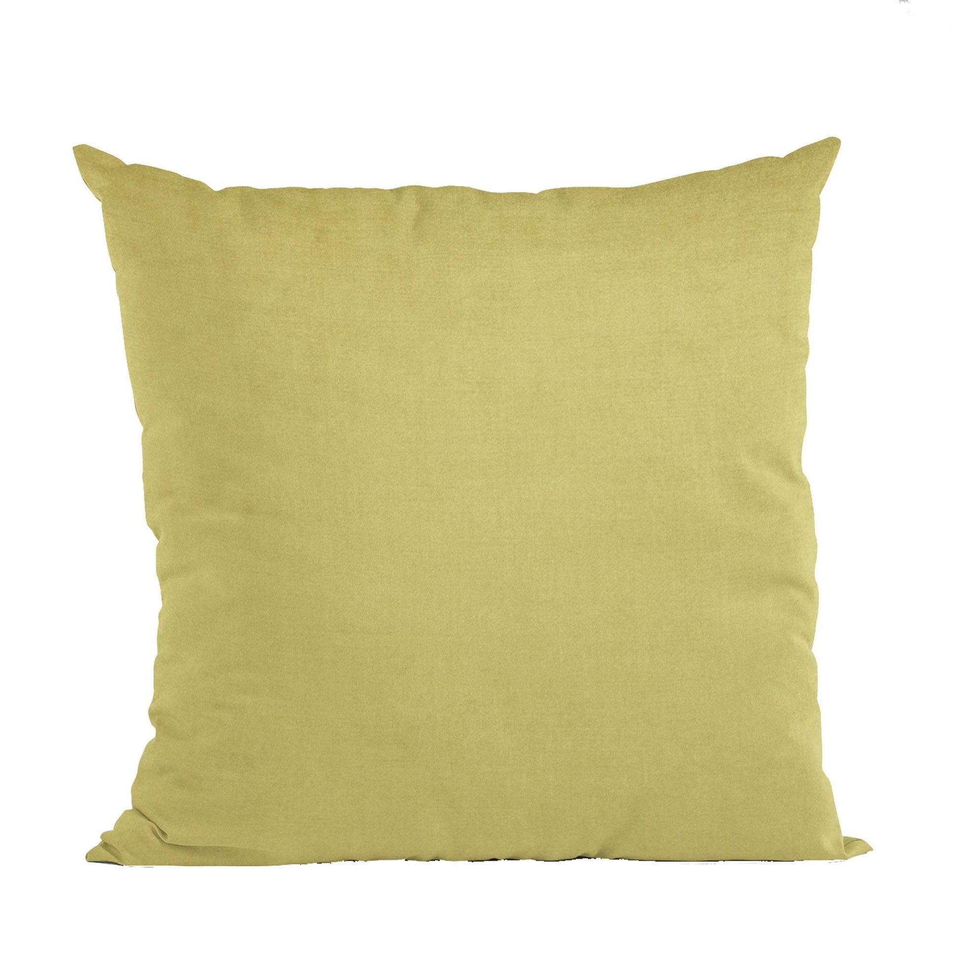 Plutus Yellow Solid Shiny Velvet Luxury Throw Pillow - Plutus Brands