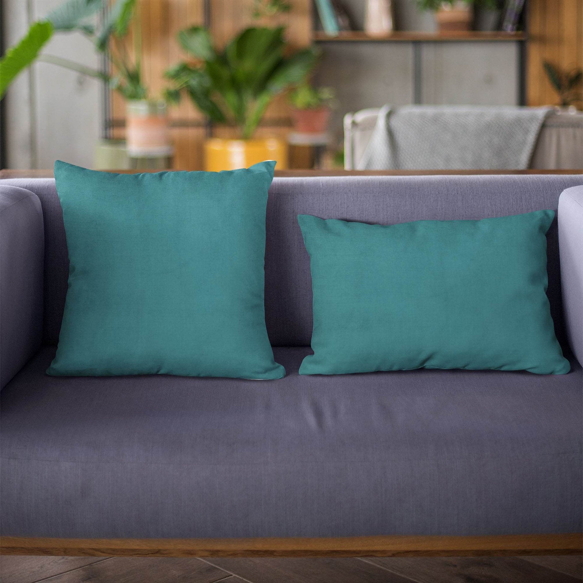 Plutus Sky Blue Solid Shiny Velvet Luxury Throw Pillow - Plutus Brands