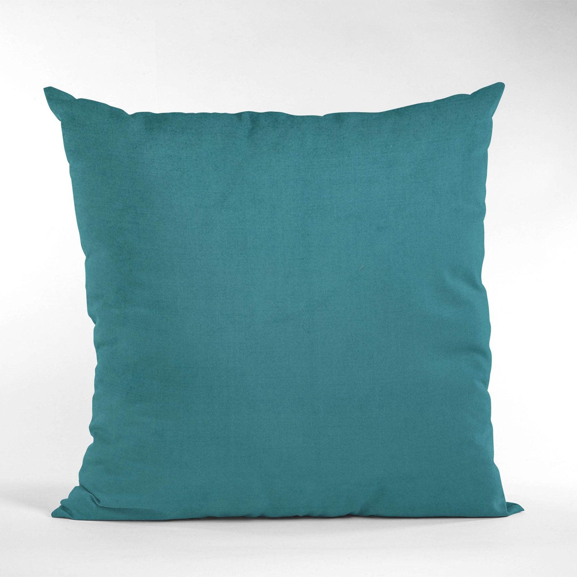Plutus Sky Blue Solid Shiny Velvet Luxury Throw Pillow - Plutus Brands