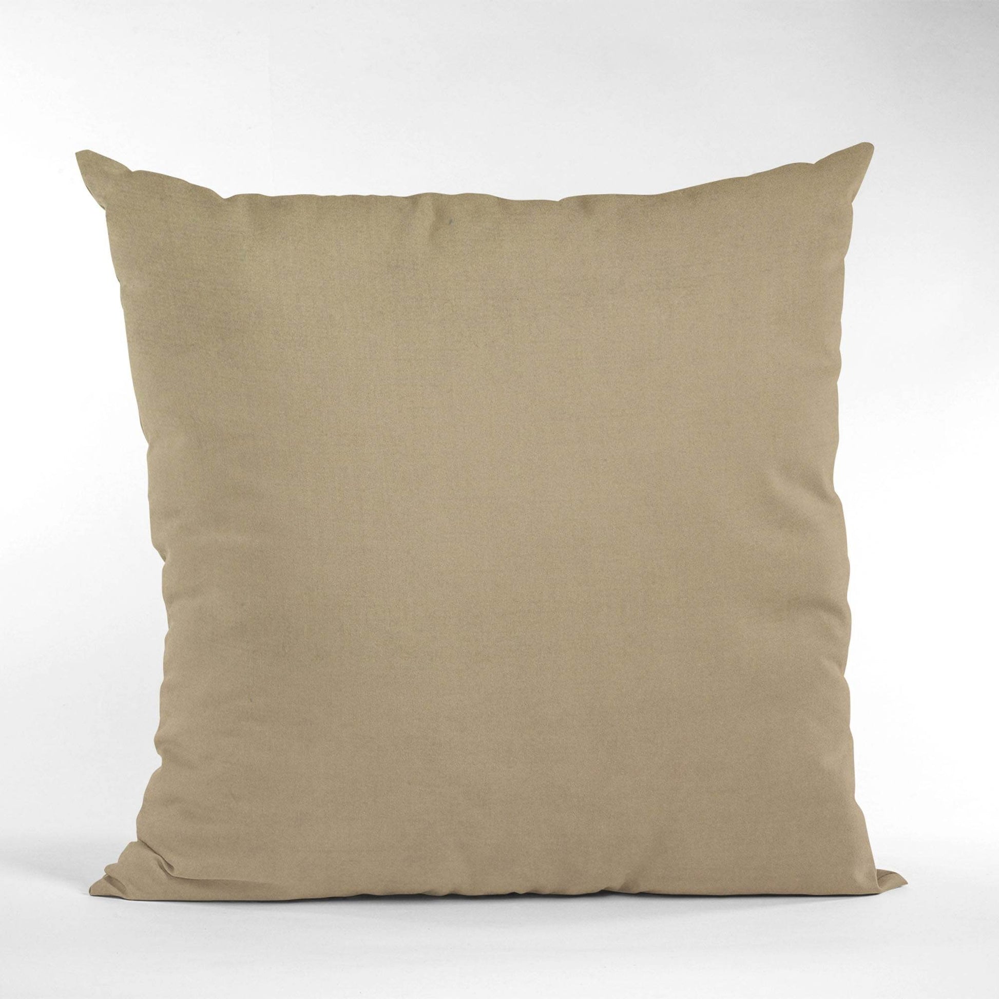 Plutus Sand Solid Shiny Velvet Luxury Throw Pillow - Plutus Brands
