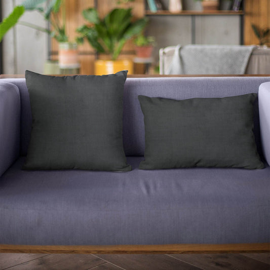 Plutus Black Solid Shiny Velvet Luxury Throw Pillow - Plutus Brands