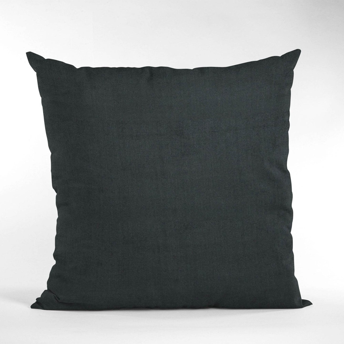Plutus Black Solid Shiny Velvet Luxury Throw Pillow - Plutus Brands
