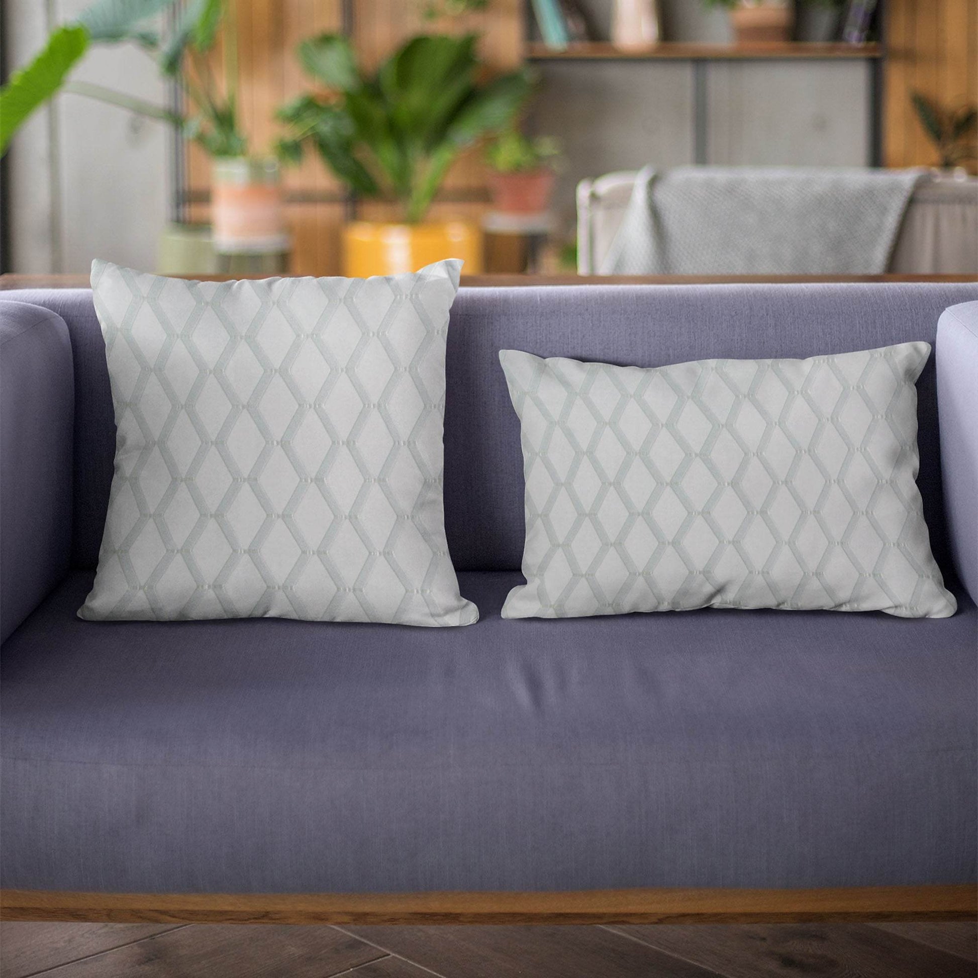 Plutus Silver Diamond Shiny Fabric With Embroydery Luxury Throw Pillow - Plutus Brands