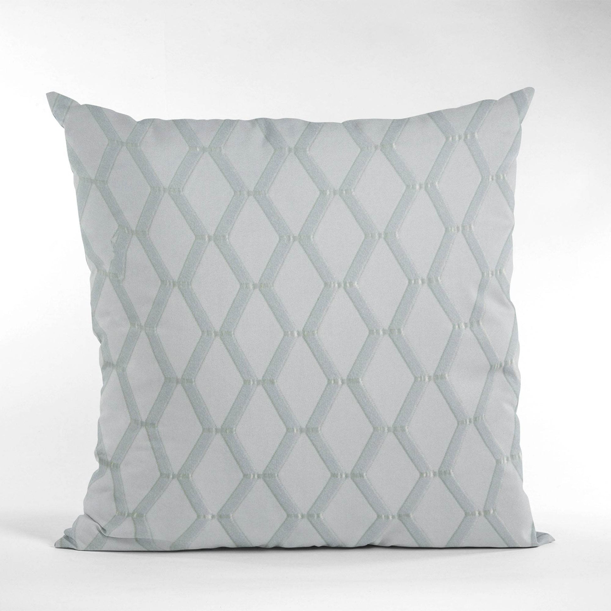 Plutus Silver Diamond Shiny Fabric With Embroydery Luxury Throw Pillow - Plutus Brands
