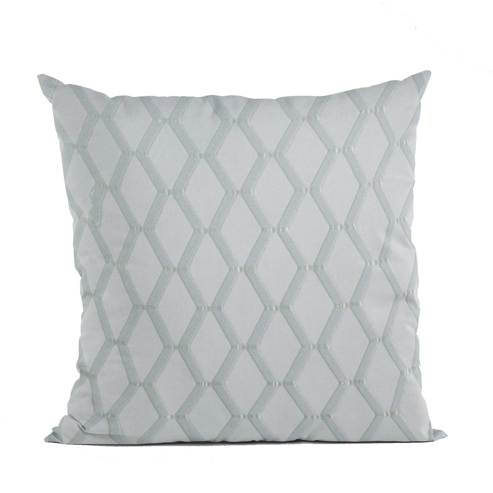 Plutus Silver Diamond Shiny Fabric With Embroydery Luxury Throw Pillow - Plutus Brands