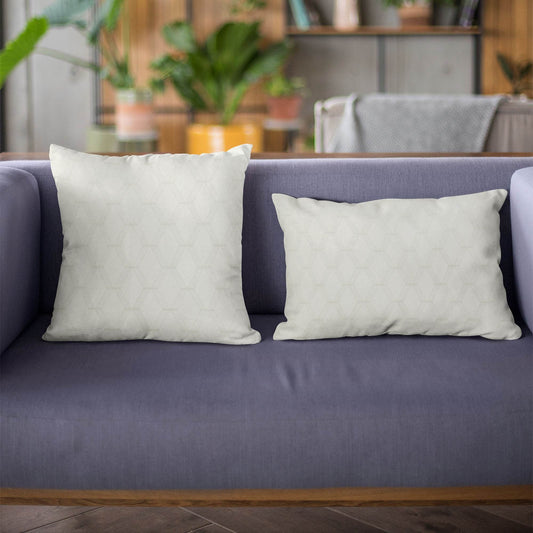 Plutus Vanilla Diamond Shiny Fabric With Embroydery Luxury Throw Pillow - Plutus Brands