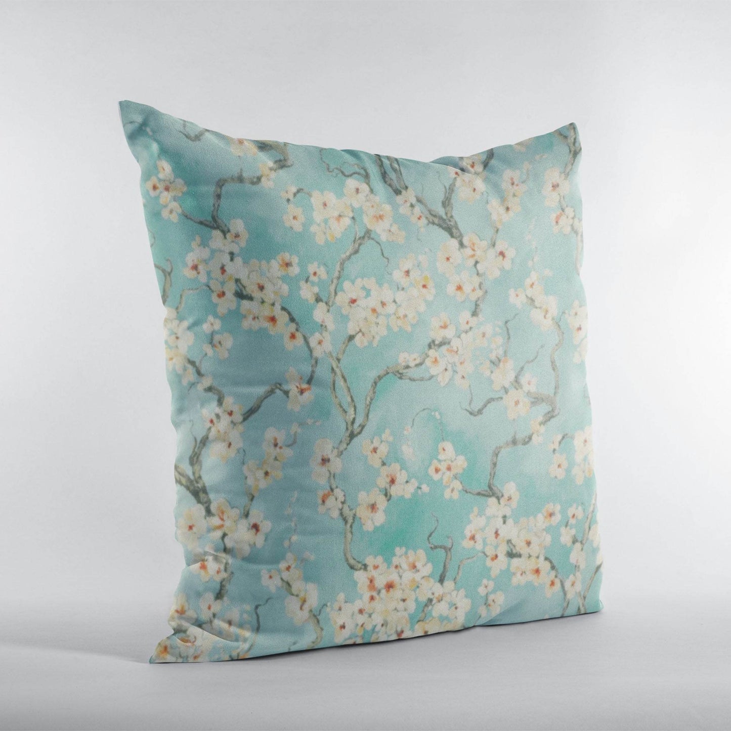 Plutus Spa Garden Cherry Blossoms Printed On A Linen Looking Polyester. Luxury Throw Pillow - Plutus Brands