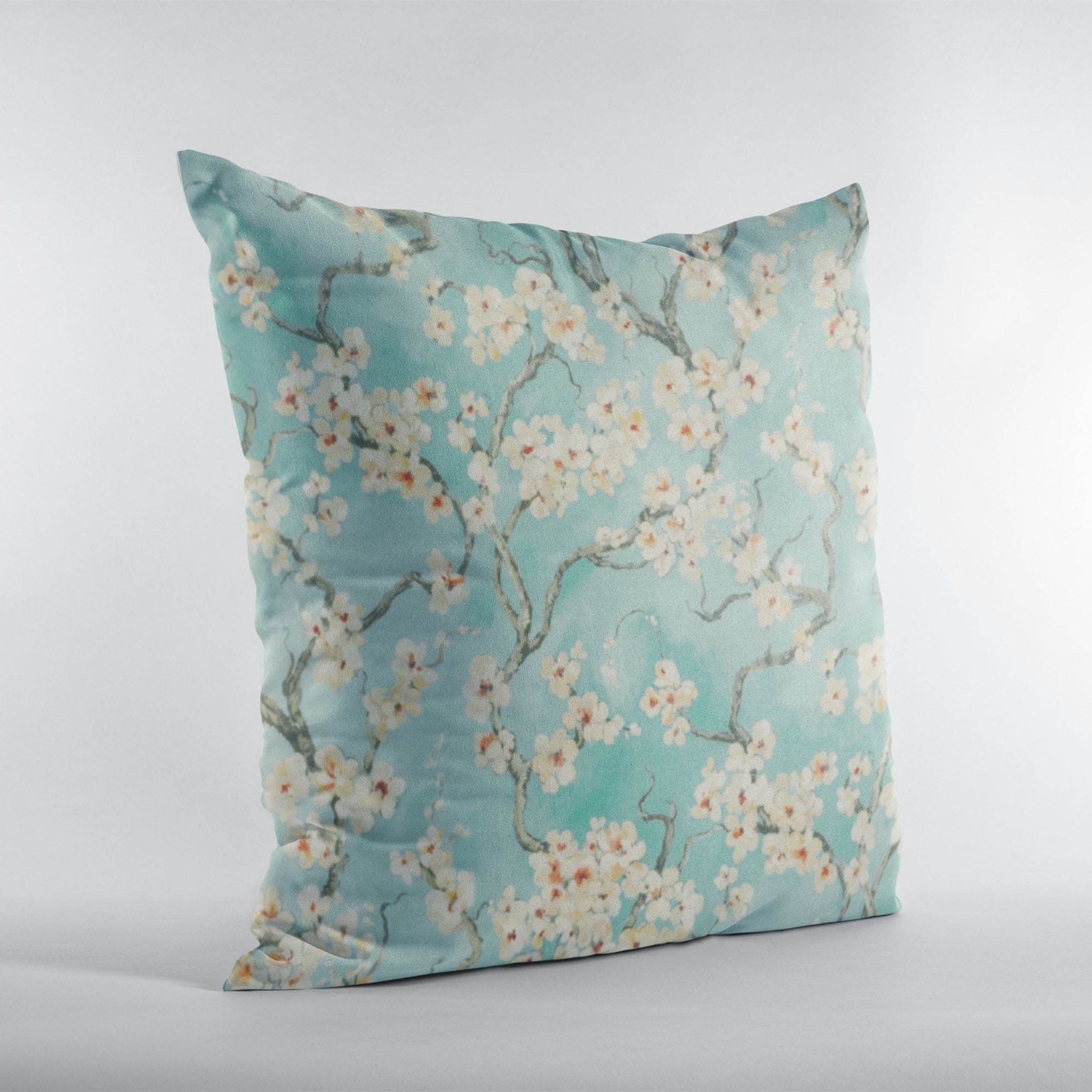 Plutus Spa Garden Cherry Blossoms Printed On A Linen Looking Polyester. Luxury Throw Pillow - Plutus Brands