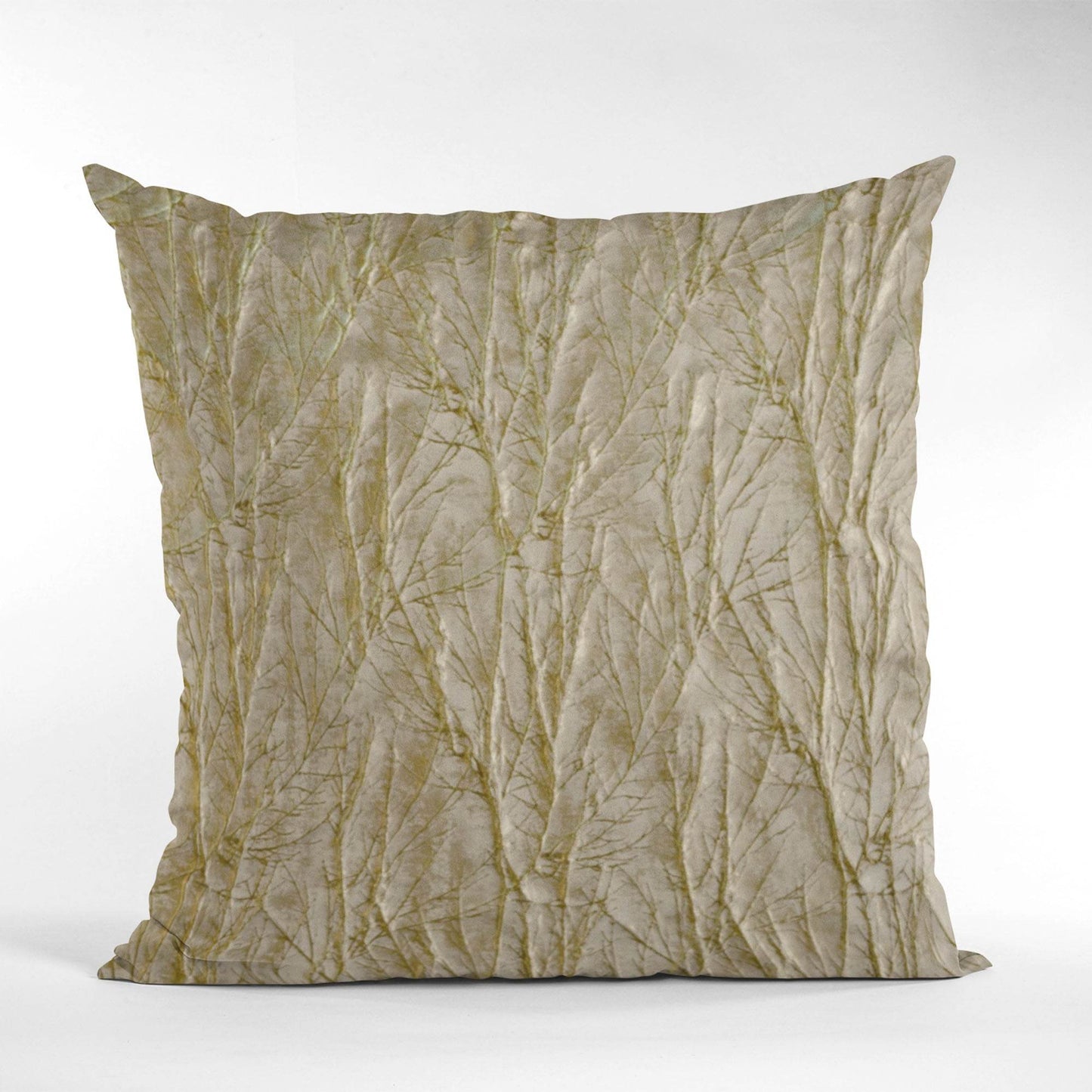 Plutus Golden Yarns Shiny Fabric With Twig Pattern Luxury Throw Pillow - Plutus Brands