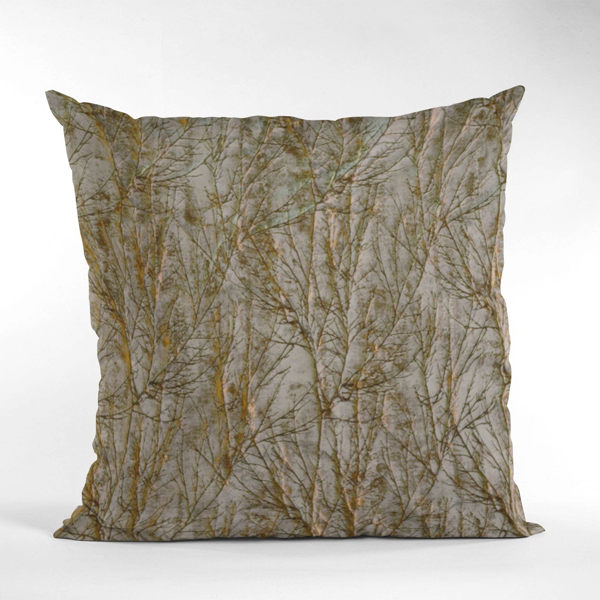 Plutus Patina Yarns Shiny Fabric With Twig Pattern Luxury Throw Pillow - Plutus Brands