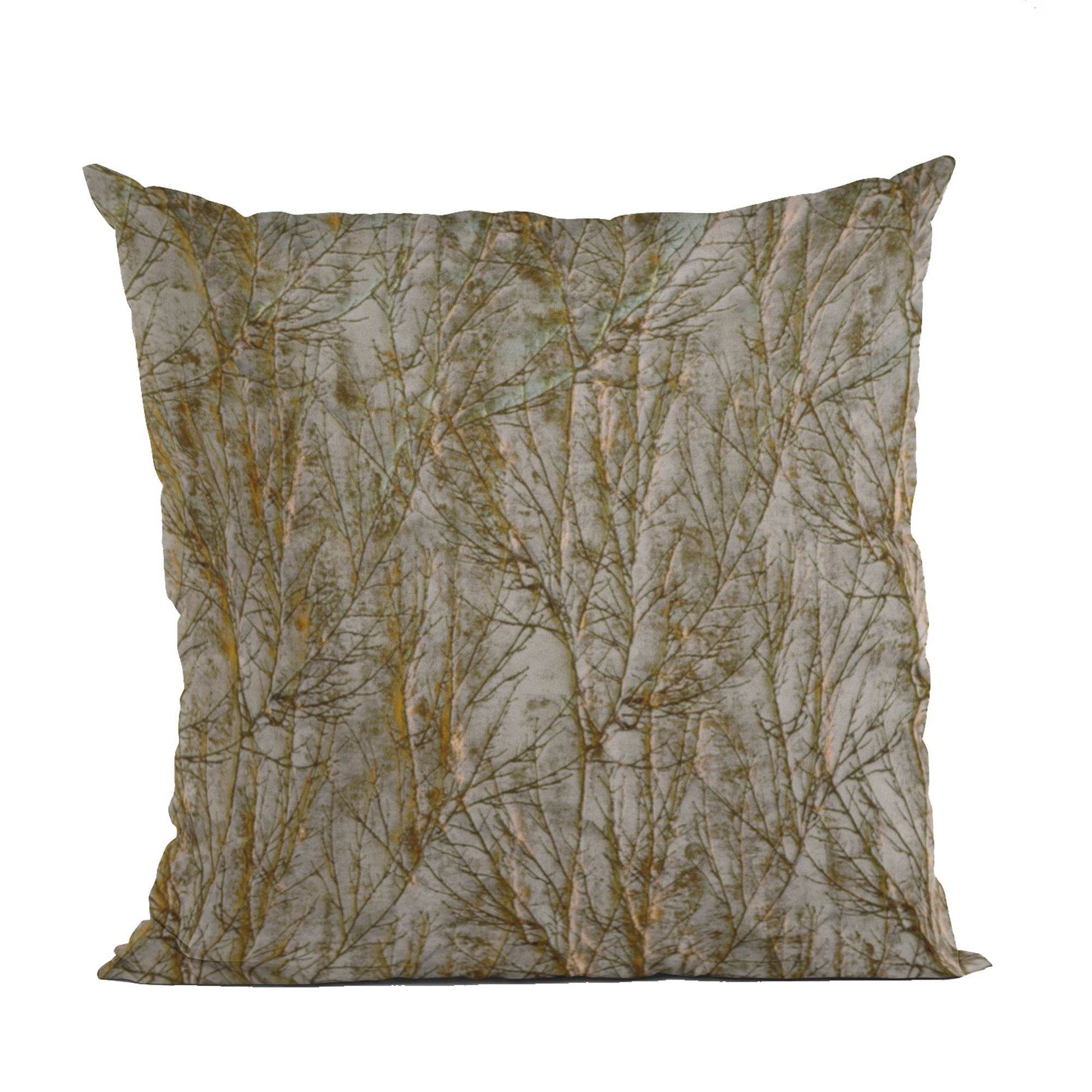 Plutus Patina Yarns Shiny Fabric With Twig Pattern Luxury Throw Pillow - Plutus Brands