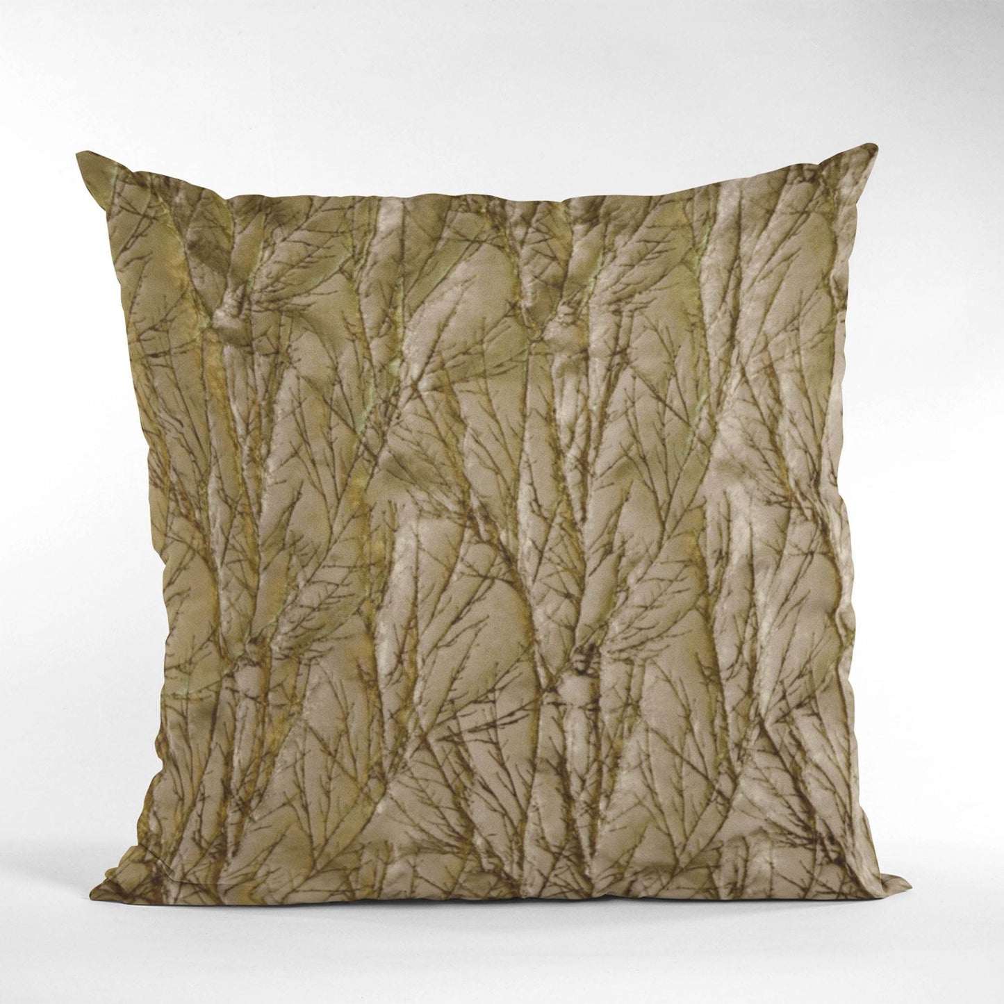 Plutus Burnished Bronze Yarns Shiny Fabric With Twig Pattern Luxury Throw Pillow - Plutus Brands
