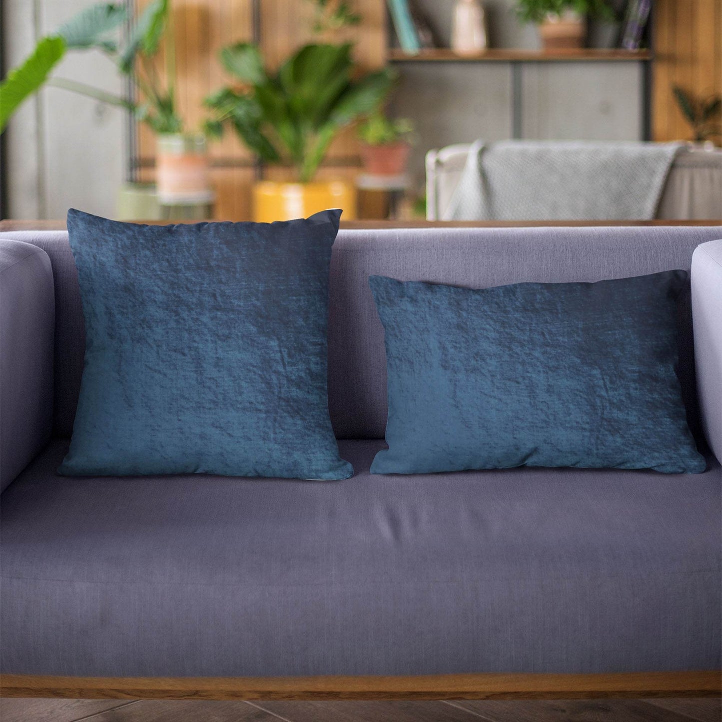 Plutus Navy Lux Velvet Shiny Velvet Luxury Throw Pillow - Plutus Brands