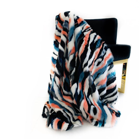 Plutus Black, Blue, Pink Unicorn Faux Fur Luxury Throw Blanket - Plutus Brands