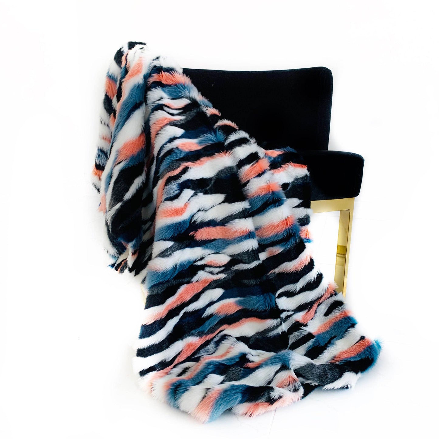 Plutus Black, Blue, Pink Unicorn Faux Fur Luxury Throw Blanket - Plutus Brands