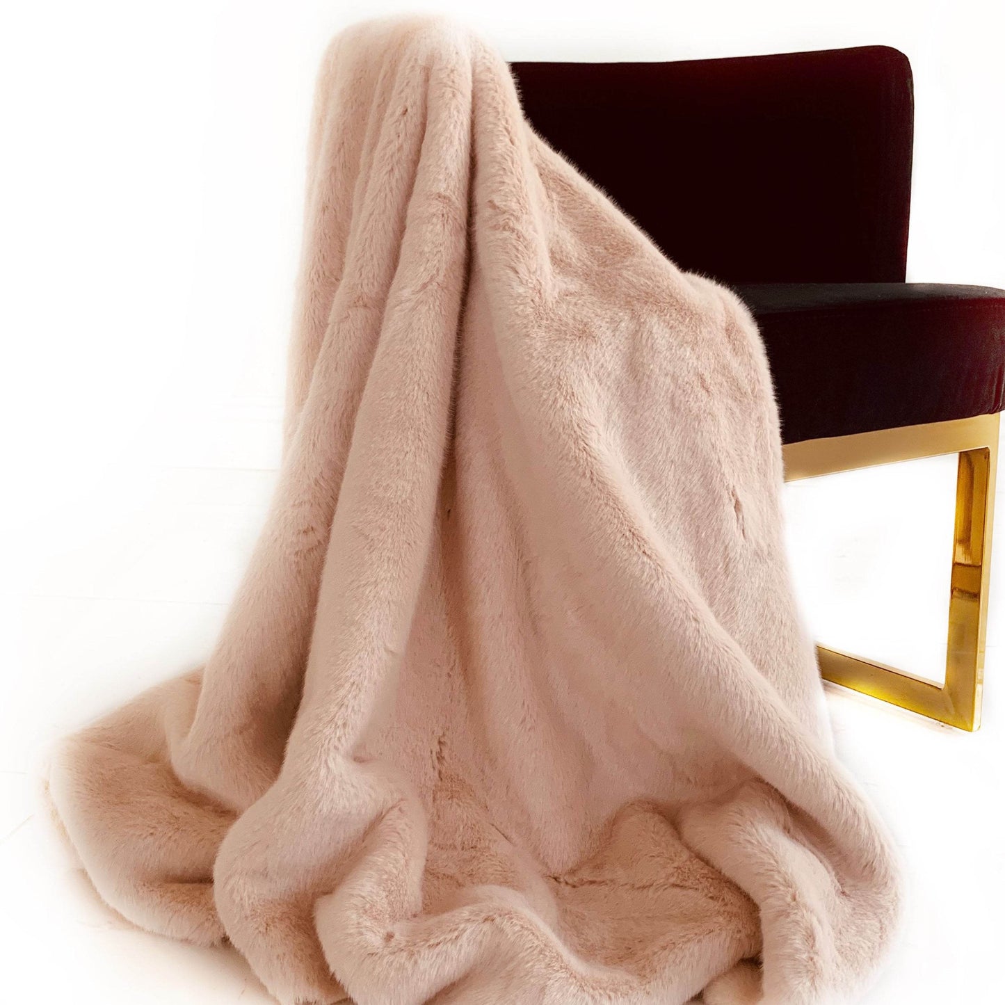 Plutus Pink Plush Faux Fur Luxury Throw Blanket - Plutus Brands