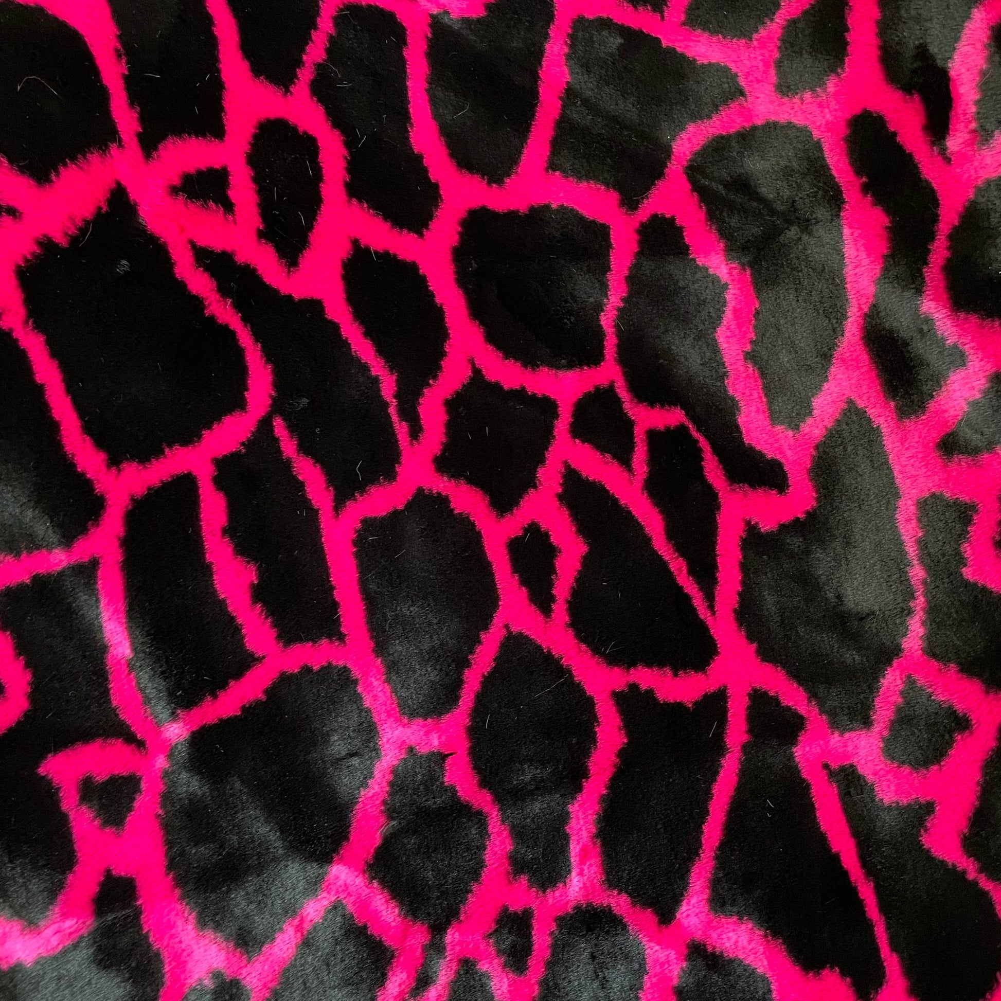 Plutus Pink Black Plush Faux Fur Luxury Throw Blanket - Plutus Brands