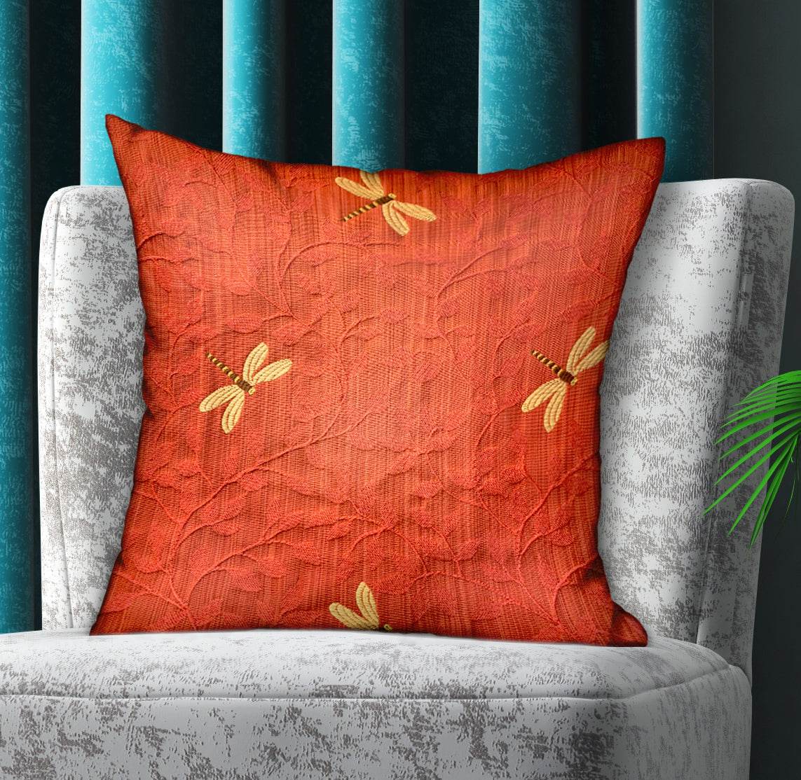 Firefly Red Animal Motif Luxury Throw Pillow - Plutus Brands