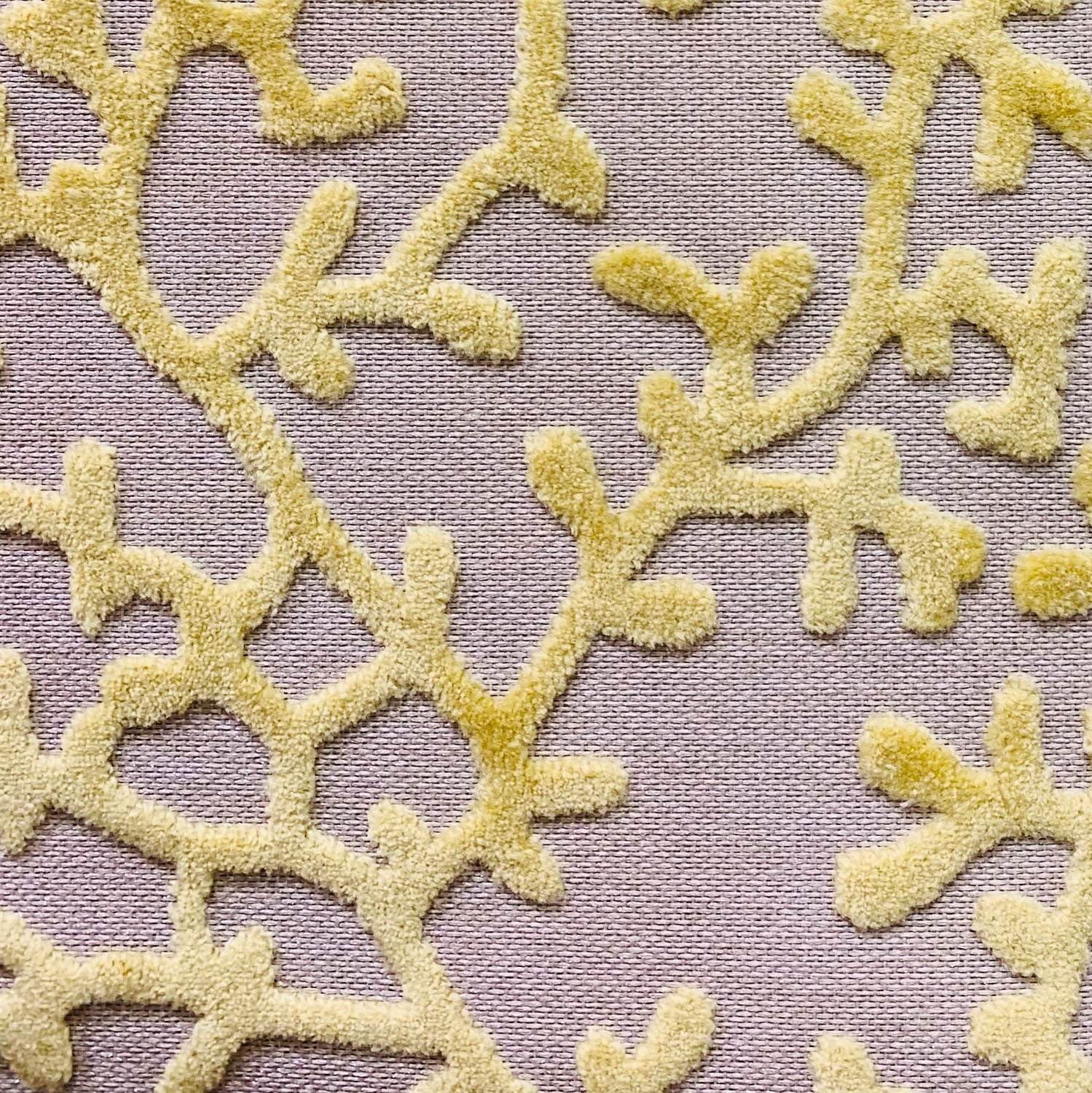 Lemon Reef Yellow, Cream Floral Luxury Throw Pillow - Plutus Brands