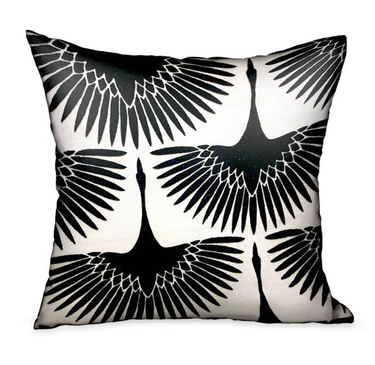 Black Swan Black Animal Motif Luxury Throw Pillow - Plutus Brands