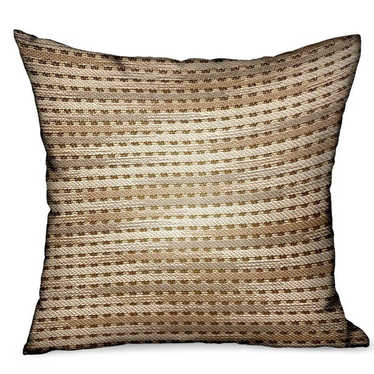 Tawny Edge Brown Stripes Luxury Outdoor/Indoor Throw Pillow - Plutus Brands