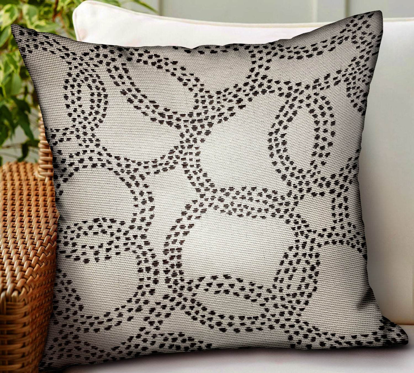 Orbit Rain Charcoal Scales Luxury Outdoor/Indoor Throw Pillow - Plutus Brands