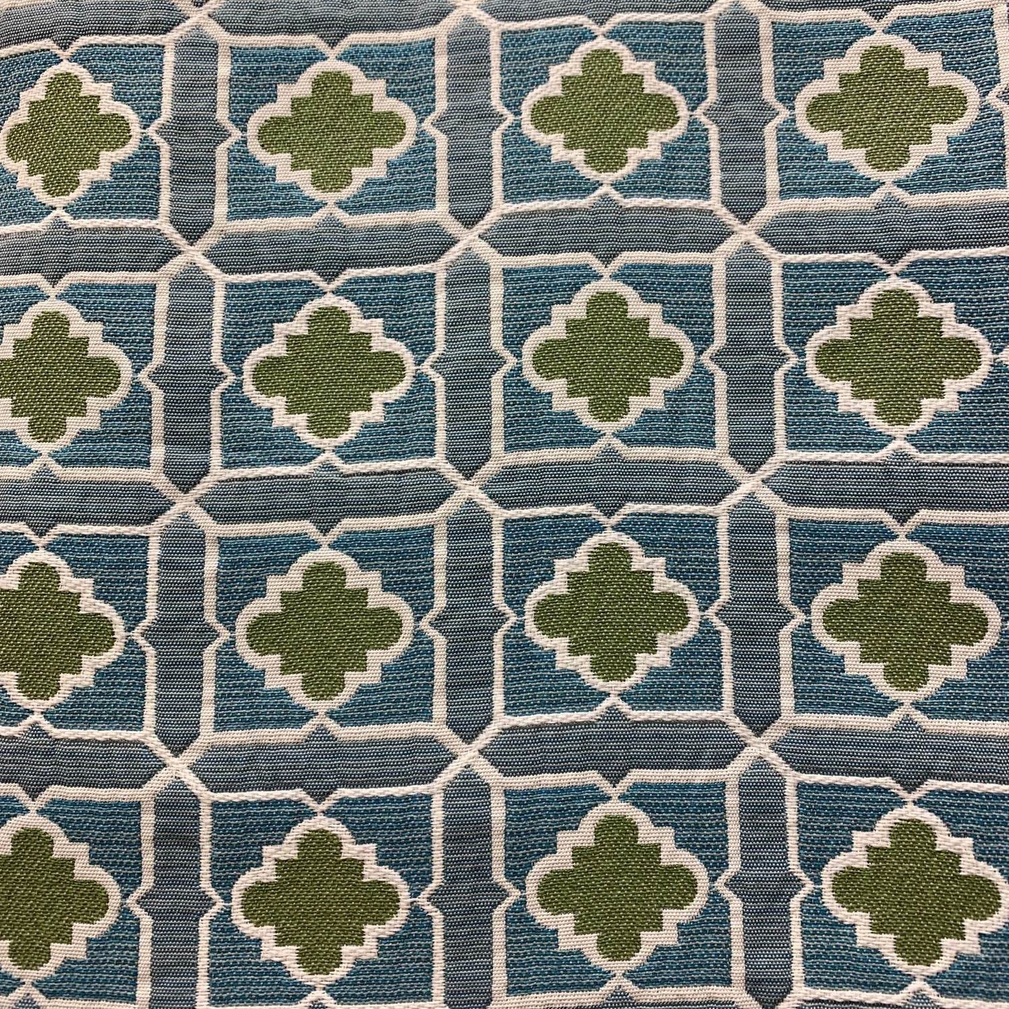 Shamrock Gem Blue, Green Geometric Luxury Outdoor/Indoor Throw Pillow - Plutus Brands