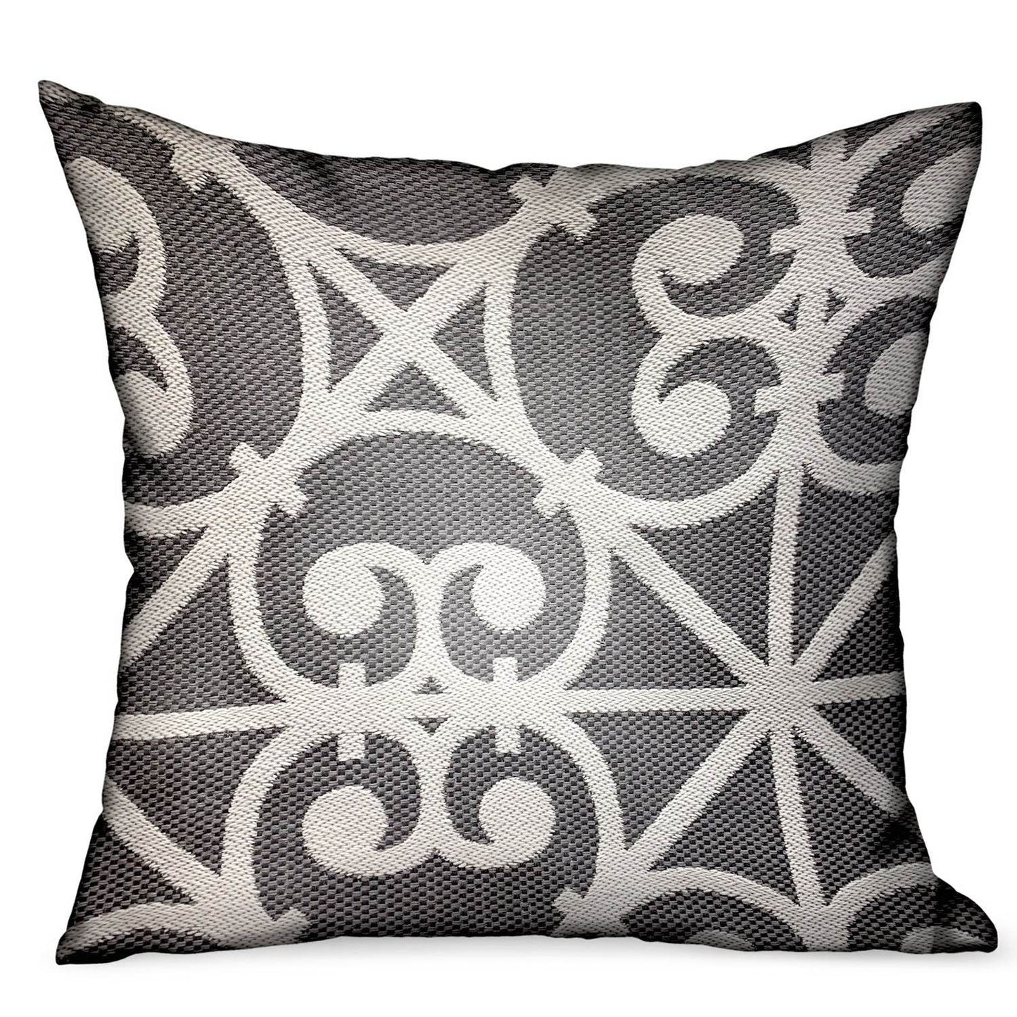 Abalone Truffle Gray Chevron Luxury Outdoor/Indoor Throw Pillow - Plutus Brands