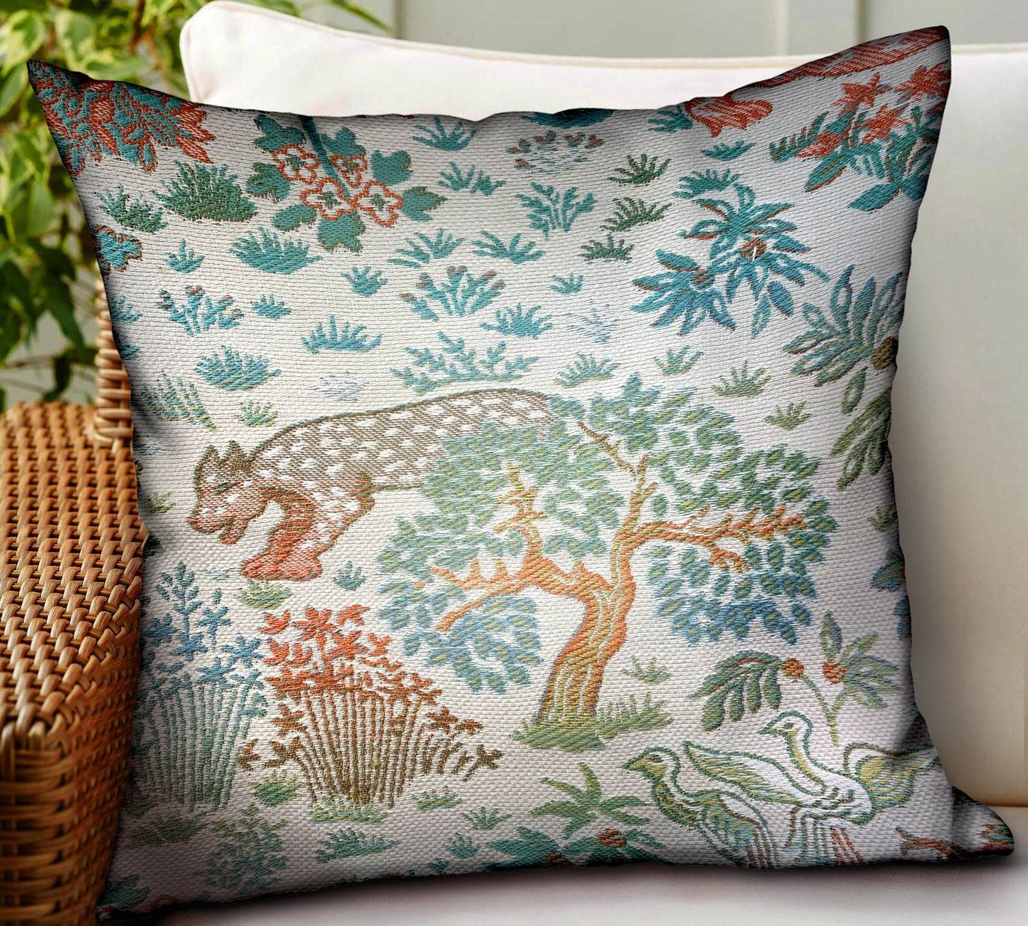 Wild Jungle Multi Animal motif Luxury Outdoor/Indoor Throw Pillow - Plutus Brands