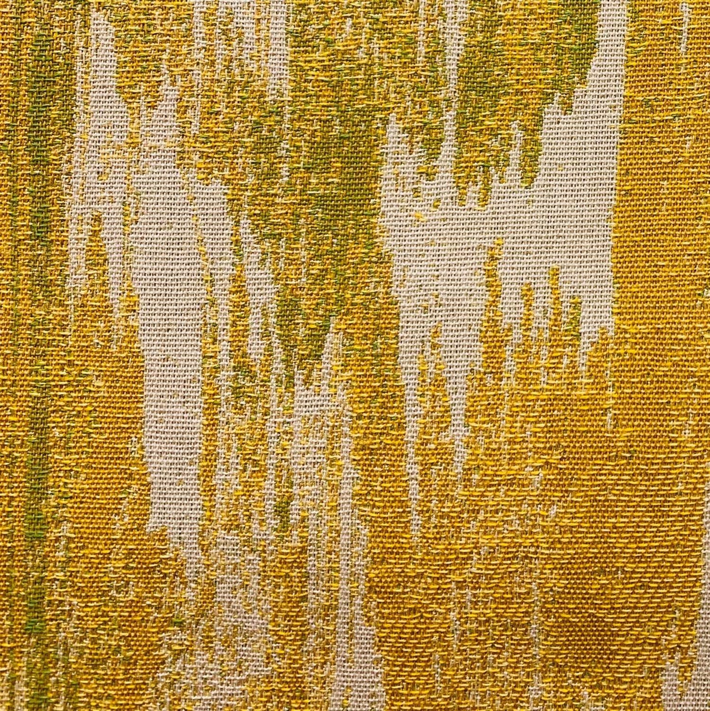 Saffron Love Yellow Ikat Luxury Outdoor/Indoor Throw Pillow - Plutus Brands