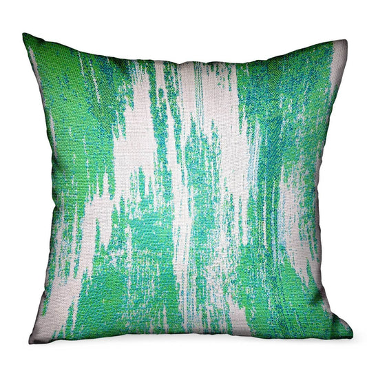Green Avalanche Green Ikat Luxury Outdoor/Indoor Throw Pillow - Plutus Brands