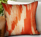 Tangelo Avalanche Orange Ikat Luxury Outdoor/Indoor Throw Pillow