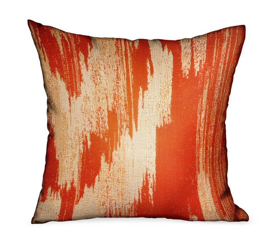 Tangelo Avalanche Orange Ikat Luxury Outdoor/Indoor Throw Pillow - Plutus Brands