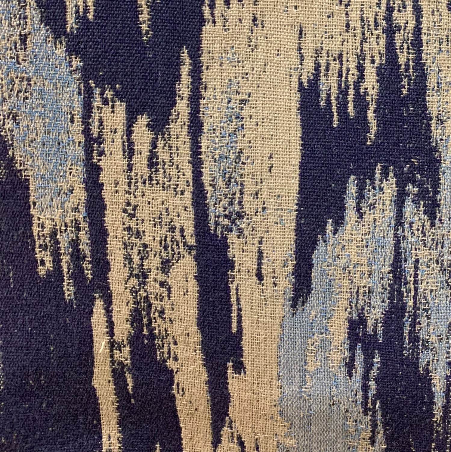 Ocean Avalanche Blue Ikat Luxury Outdoor/Indoor Throw Pillow - Plutus Brands