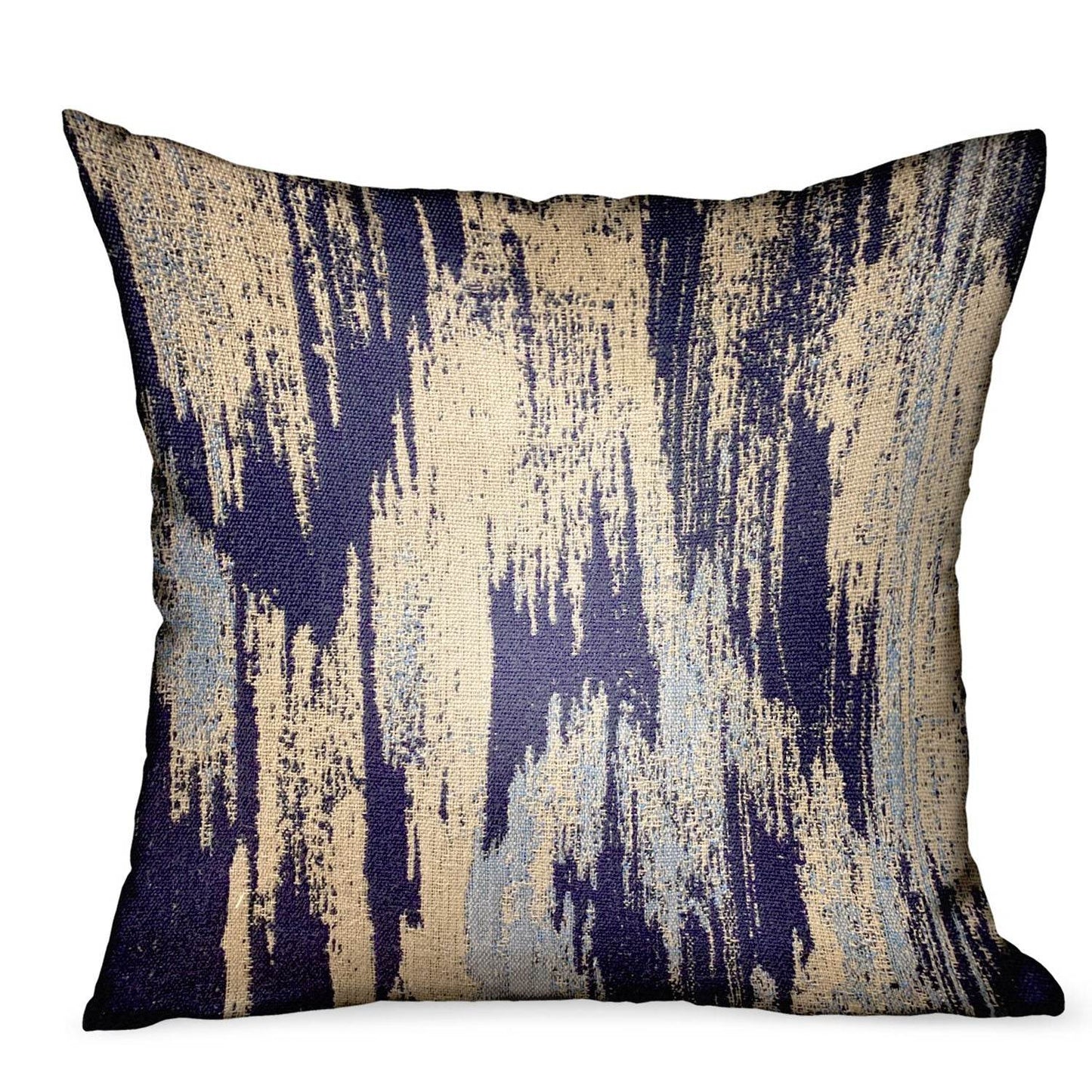 Ocean Avalanche Blue Ikat Luxury Outdoor/Indoor Throw Pillow - Plutus Brands