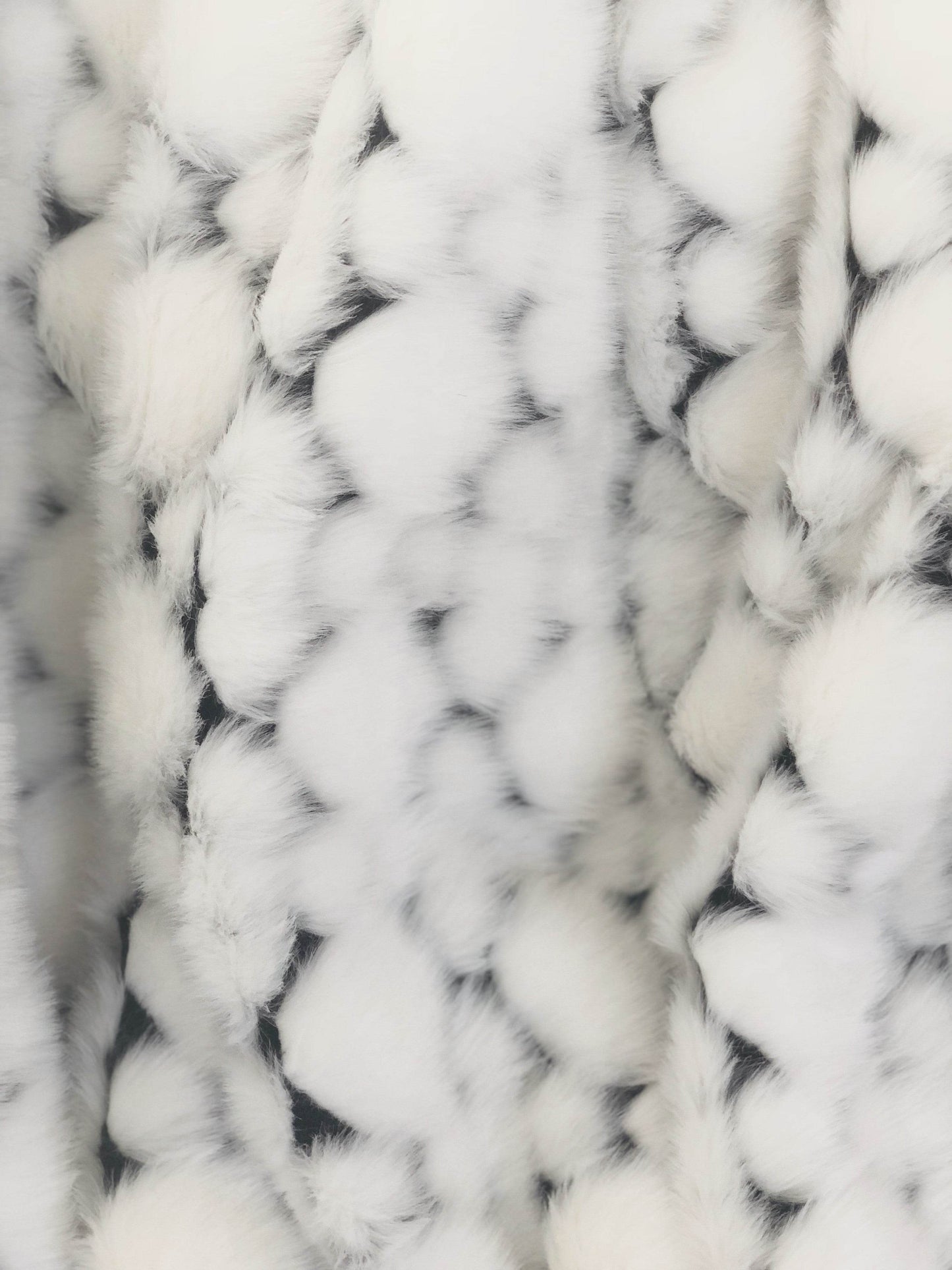White with Black Shades Faux Fur Snow Luxury Throw - Plutus Brands