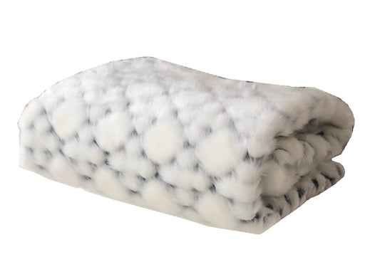 White with Black Shades Faux Fur Snow Luxury Throw - Plutus Brands