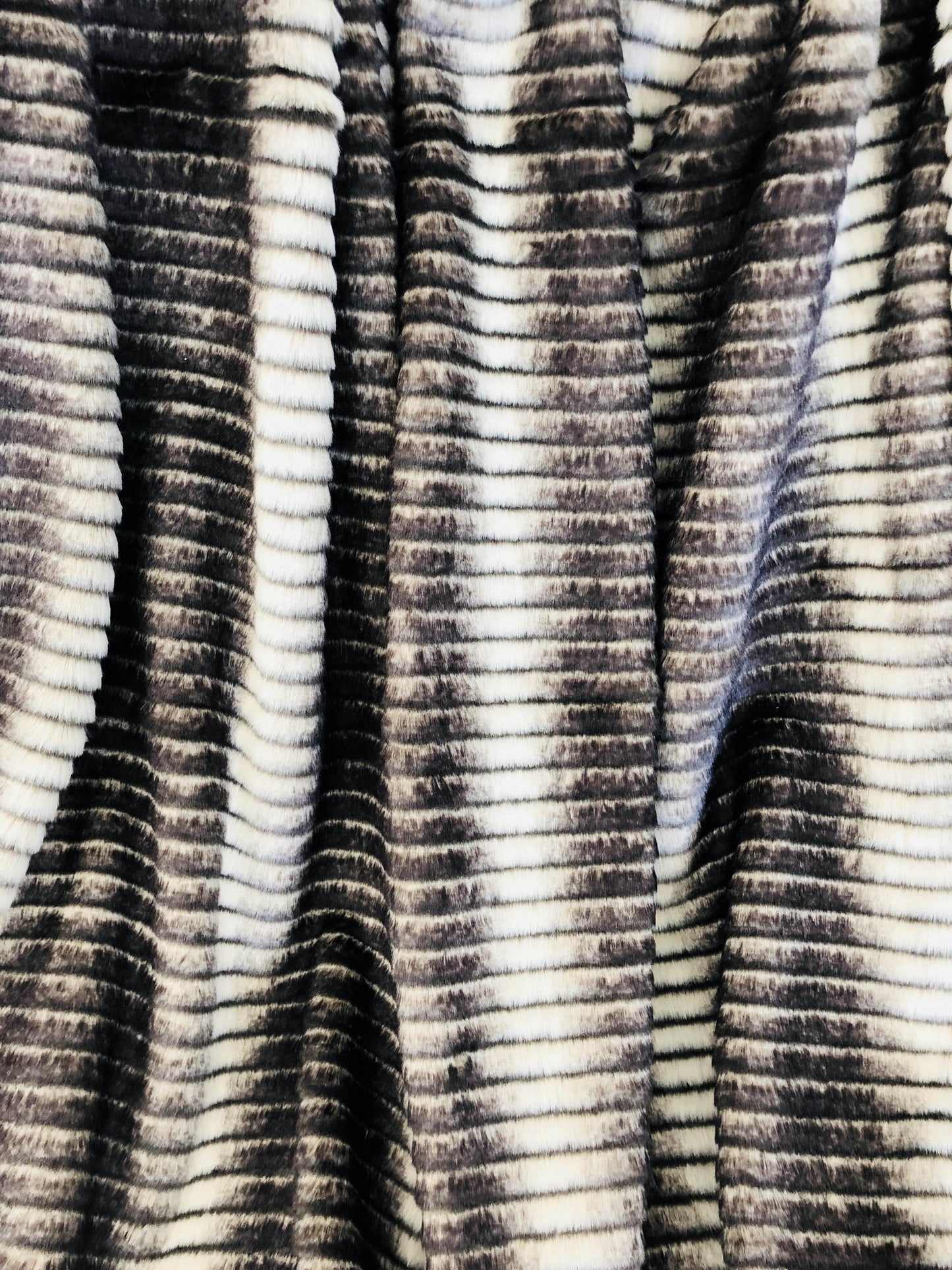 Gray and Taupe Faux Fur Luxury Throw - Plutus Brands