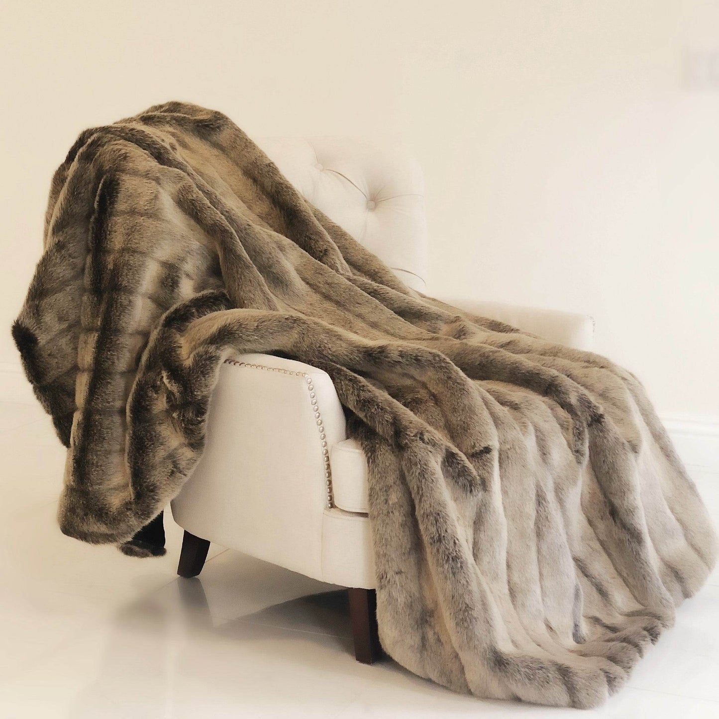 Frost Mink Dark Brown Faux Fur Luxury Throw - Plutus Brands