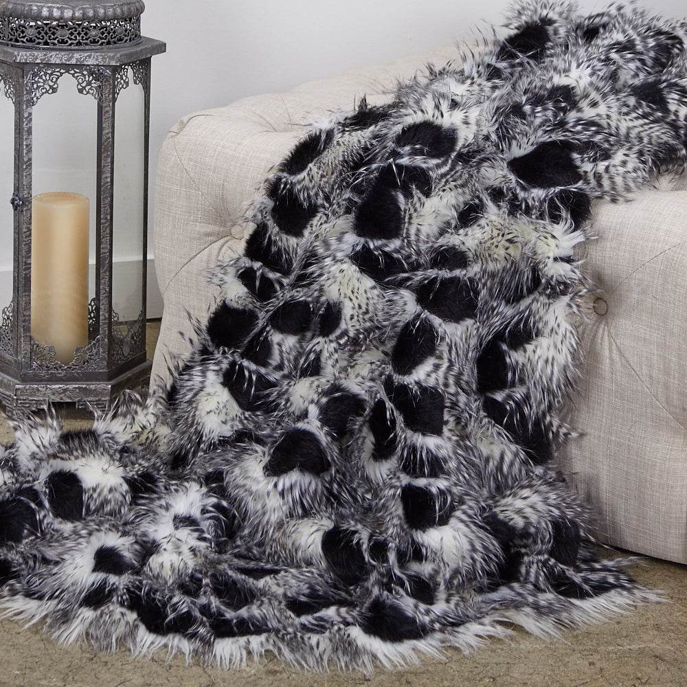 Porcupine Black and White Faux Fur Luxury Throw - Plutus Brands