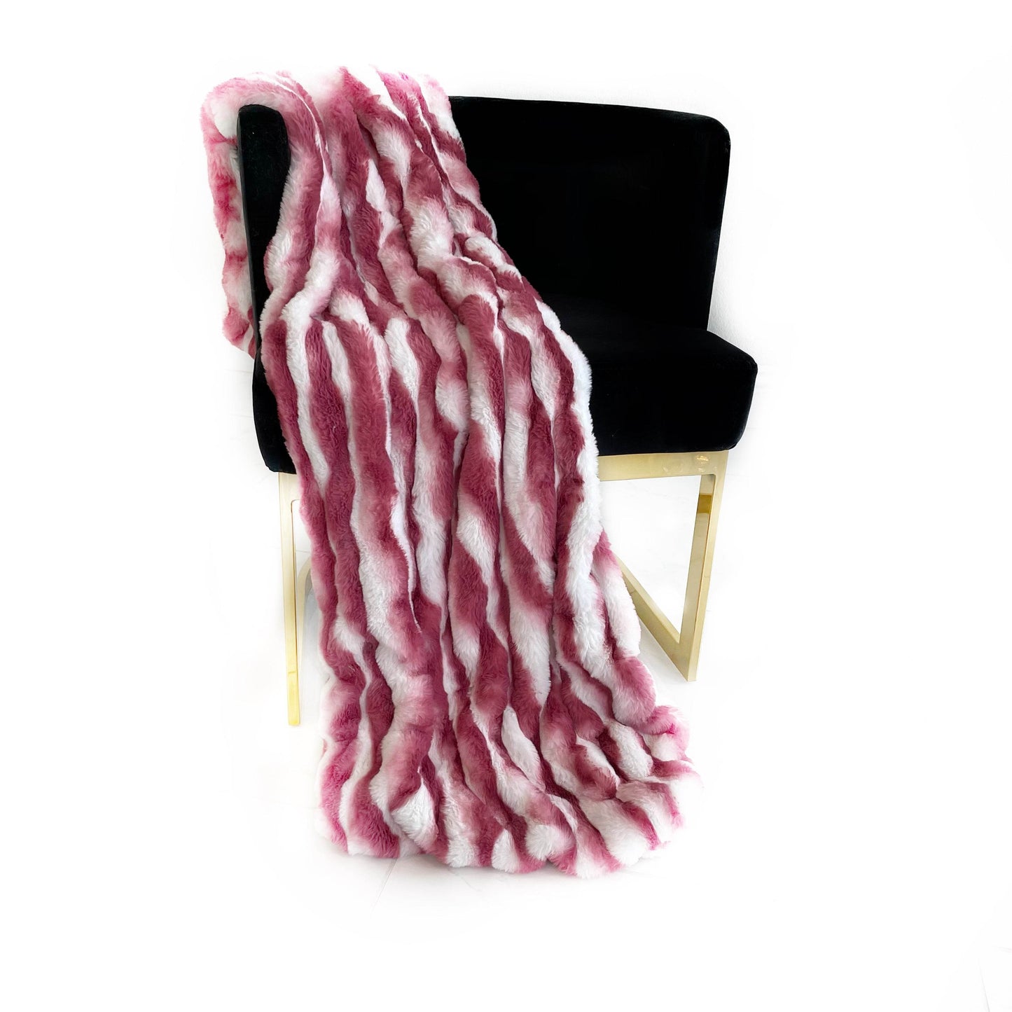 Plutus White Berry Snow Chinchilla Faux Fur Luxury Throw Blanket - Plutus Brands